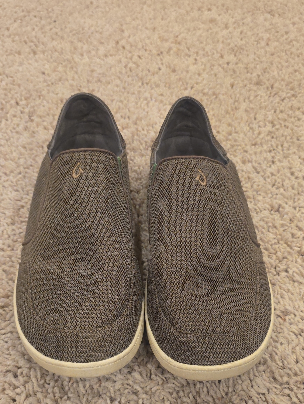 OluKai Mens Brown Nohea Mesh Slip-On Loafers. Sz 13